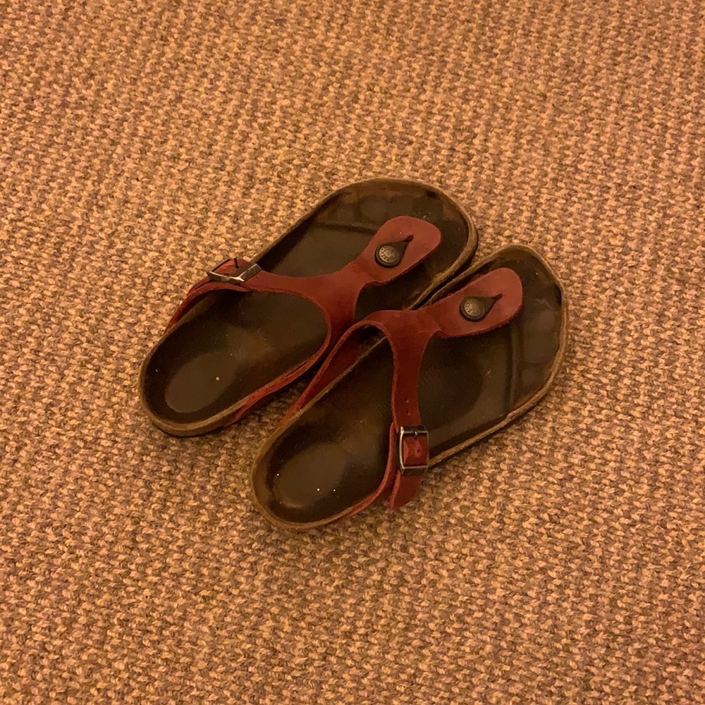 Beautiful red women’s Birkenstock sandals size 37